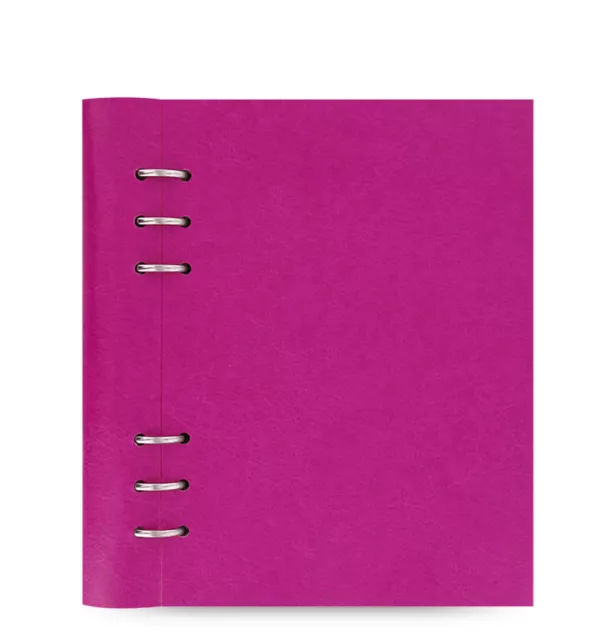 Filofax A5 Clipbook Leather-Look Refillable Notebook Diary Book Fuchsia Rose Red