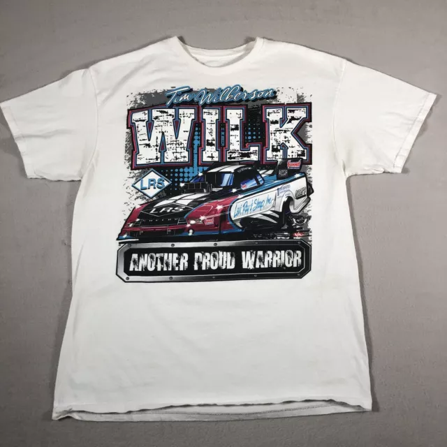 Nascar Shirt Adult Large White Sports Racing Tom Witherson Outdoors Mens 1585