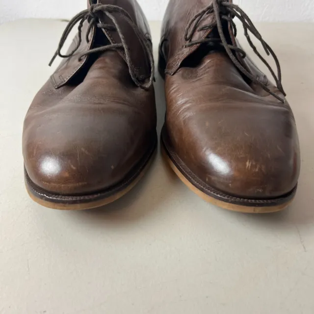 COLE HAAN MENS Carter Chukka Ankle Boots Sz 12M Brown Leather Lace-up ...