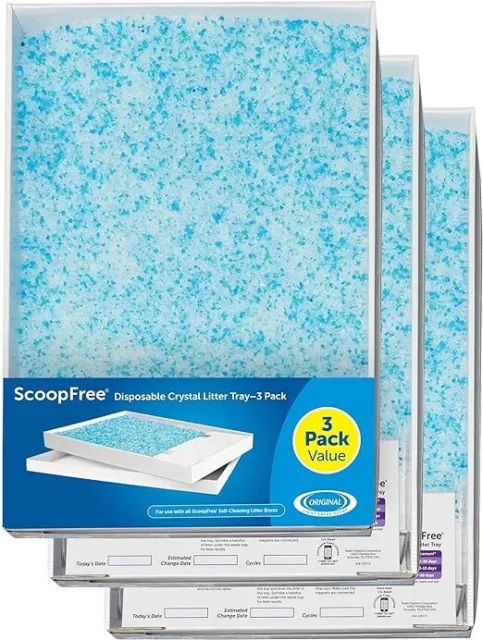PetSafe ScoopFree Replacement Crystal Cat Litter Blue Tray Refills 3-Pack-Au