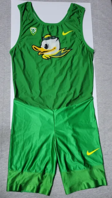 Nike Oregon Ducks PE Team  Issued Track & Field Speedsuit Singlet Mens LargeUsed