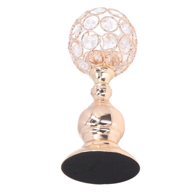 Crystal Candle Holder Iron Candle Holder Hollow Carved Fadeless Durable Wide