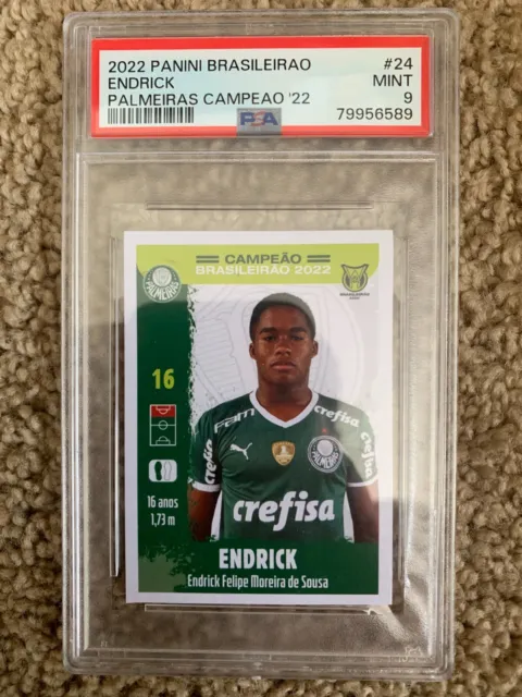 2022 Panini Endrick Sticker - PSA 9 Rookie year - Real Madrid star