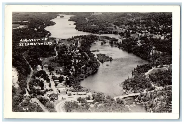 c1940's Air View Of St. Croix Valley Minnesota MN RPPC Photo Vintage Postcard