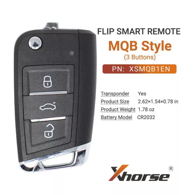 Xhorse XSMQB1EN Universal Smart Remote Key MQB Style for VVDI Key 3 Buttons