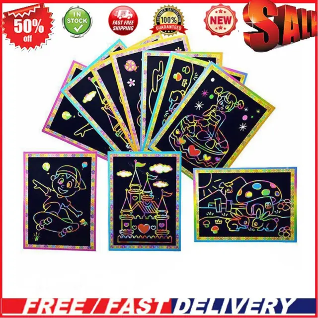Magic Color Art Paper Coloring Cards Scraping Drawing Paper Kids Educational Toy