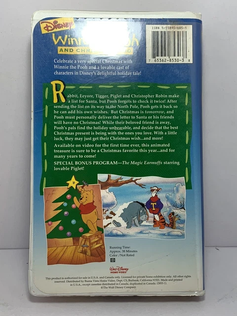 DISNEY WINNIE THE Pooh And Christmas Too VHS Clamshell £2.76 - PicClick UK