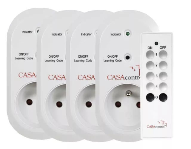 Pack de 4 prises wifi avec télécommande pour Smart wifi - Casa Control