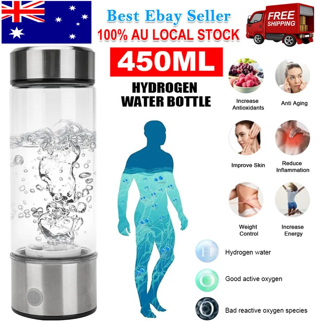 450ML Hydrogen Water Bottle Generator Rich Ionizer Glass Drink Cup USB