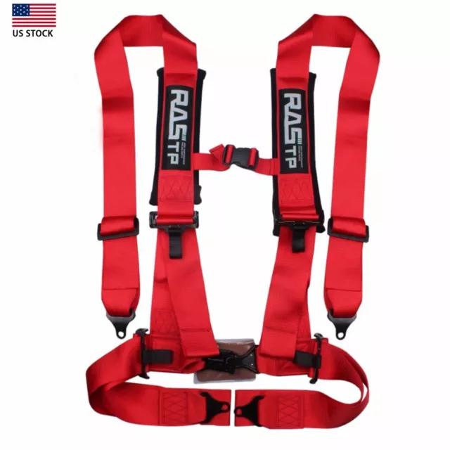 RED 4 Point 3" Racing Style Harness Belt 4PT Camlock Quick Release