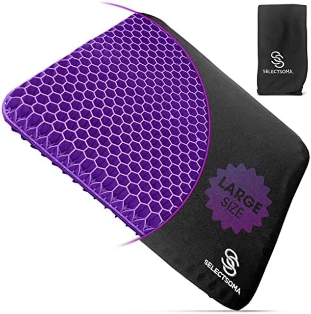 Large Purple Gel Seat Cushion for Long Sitting – Car Seat Cushion and Office Cha