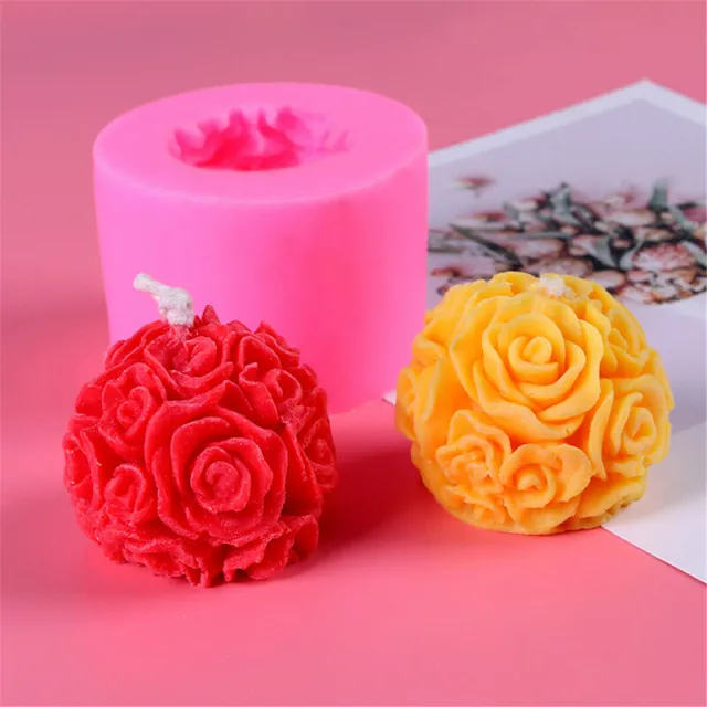 DIY 3D Rose Blumen Ball Silikon Seifenform Kerze Formen Form für Süßigkeiten CSE