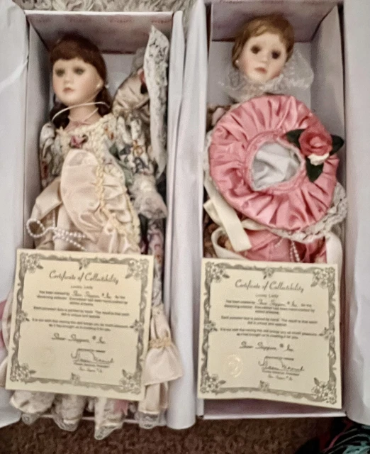 Porcelain dolls Lot Of 2 Vintage “Lovely Lady" By Show Stoppers 21 " With Boxes