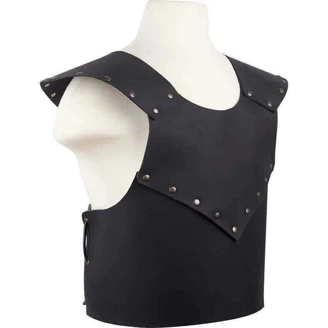 Medieval Roman Leather Jacket Body Armor Black Reenactment Cuirass Costume item