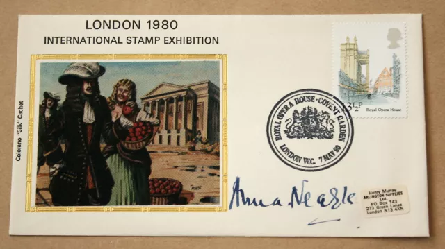 Royal Opera House Londra 1980 Copertina Mostra Francobolli Firmata Attrice Anna Neagle