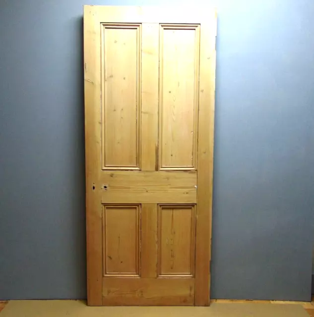 Door  33 3/4" x 80"  Pine Victorian Door 4 Panel Internal Wooden ref 143D