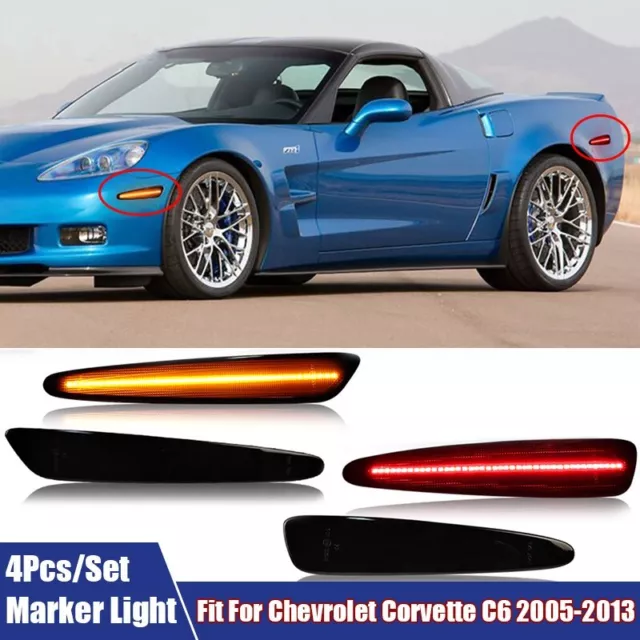 4X LED Seitenblinker Side Marker Light Lamp für Chevrolet Corvette C6 2005-2013