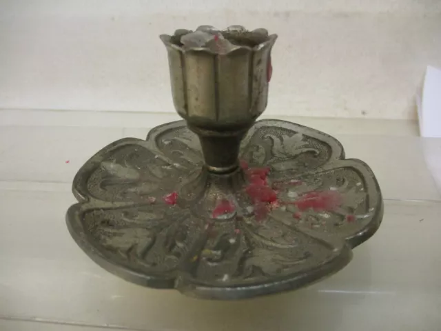 x-20798	Alter Antik Eisen Kerzenständer geschützt H:ca. 50mm mit Gebrauchsspuren