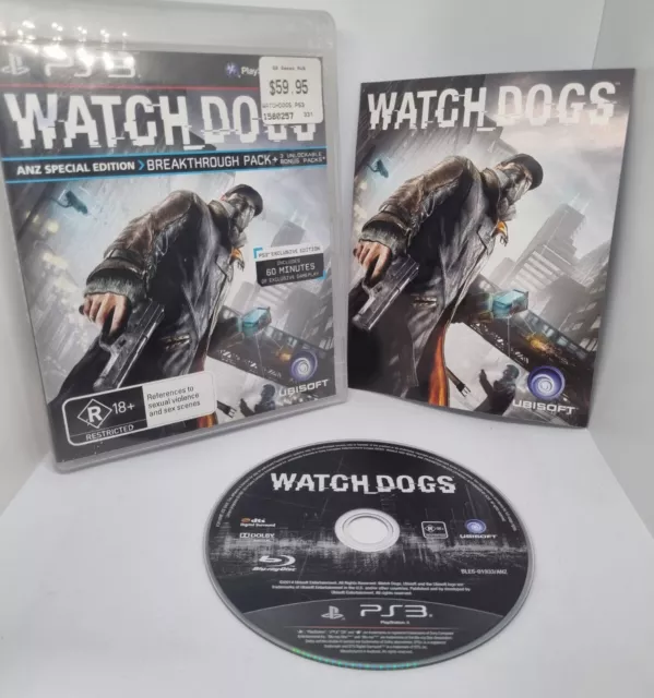PS3 Sony PlayStation - Watch Dogs / ANZ Special Edition - Complete W Manual VGC