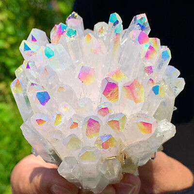 359G  Angel Aura Quartz Titanium BismuthSiliconcluster Rainbow Crystals Stone
