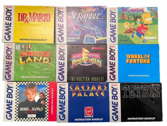 Lot of 9 Nintendo Game Boy  MANUALS ONLY See Pictures For All The Titles