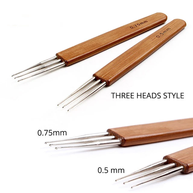 Lot De 4 Crochets à Tresser Les Cheveux - 3 Longs (14 Cm) Et 1 Courbé (7,5 Cm) - Outils Coiffure