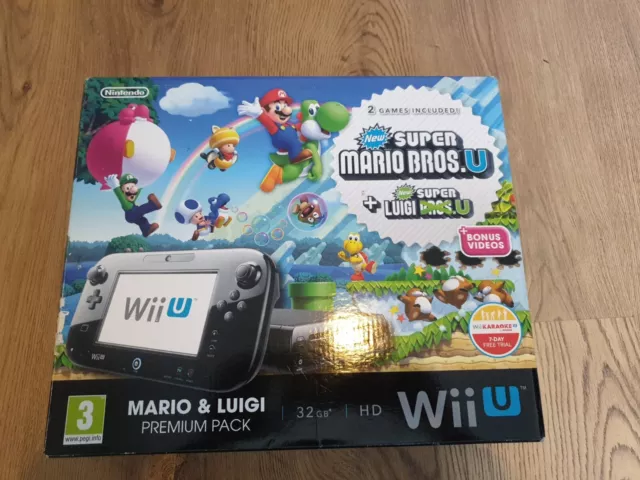 Nintendo Wii U Black Premium Pack 32GB New Super Mario Bros New