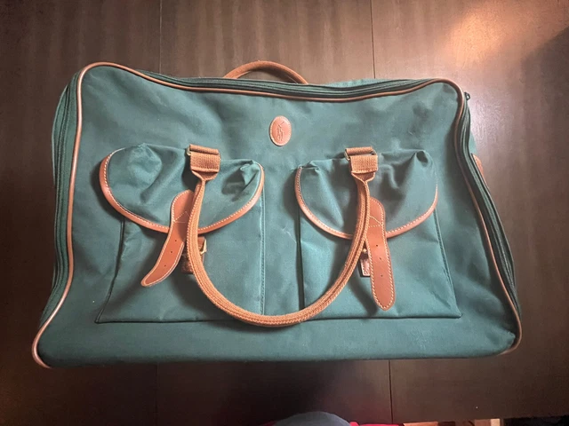 Polo Ralph Lauren Fragrances Overnight Duffle Bag Green Brown Canvas Luggage
