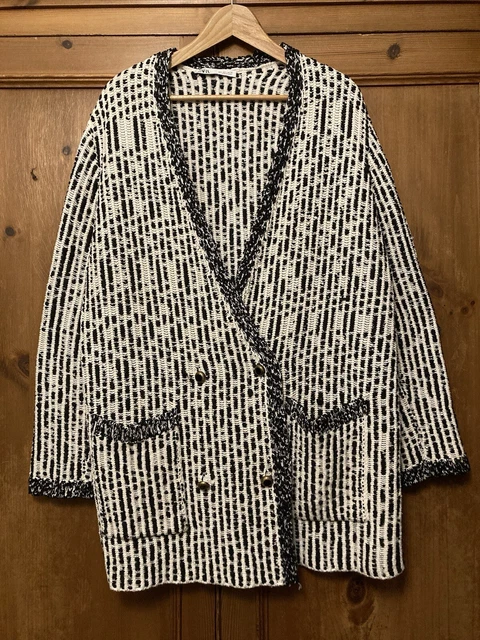 Zara tweed cardigan hotsell