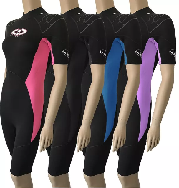 Ladies Twf Cic 3Mm Neoprene Shortie Wetsuit Shorty Wet Suit 10,12,14,16,18,20,22