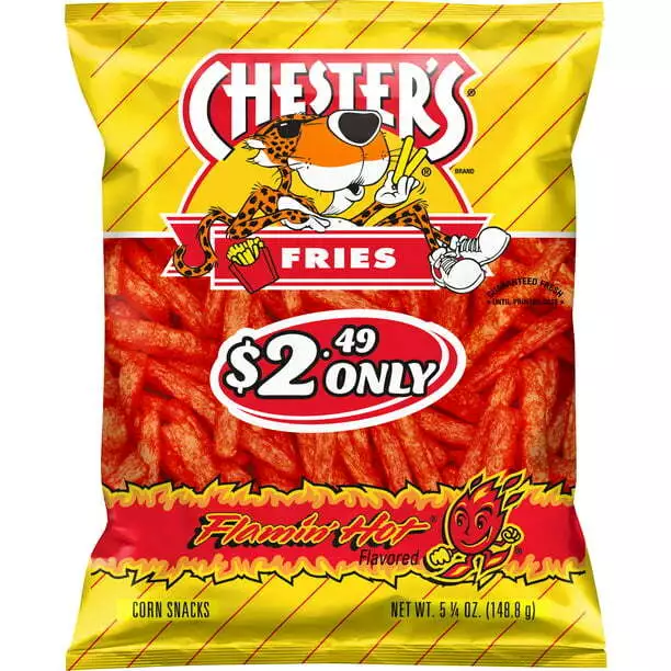 CHEETOS CHESTER'S FLAMIN' Hot Cheese Fries Chips 5.4 OZ TWO PACK EXP 06 ...