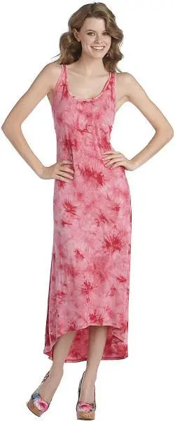 Kensie Dragon Fruit Combo Tie-Dye Jersey Maxi Dress Size Large NWT $79