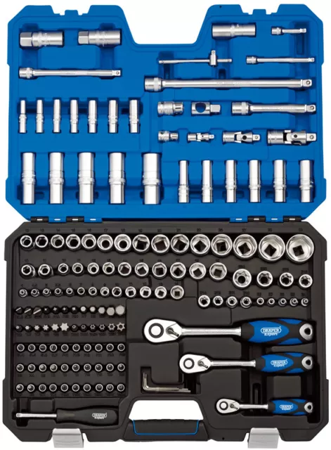 Draper 1/4", 3/8" & 1/2" SqDr Metric Socket & Socket Bit Set (149 piece) 16461