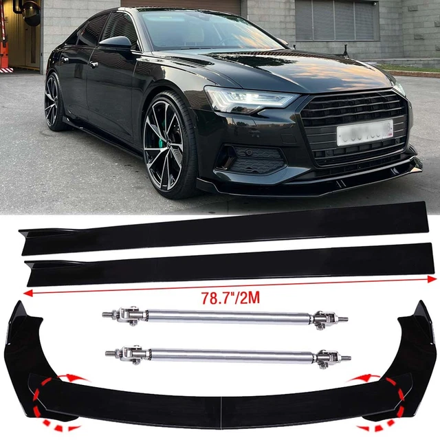 Spoiler Struts Rear FRONT BUMPER LIP Spoiler Splitter/Strut Rods /Side Skirt For Audi A3 A4 ...
