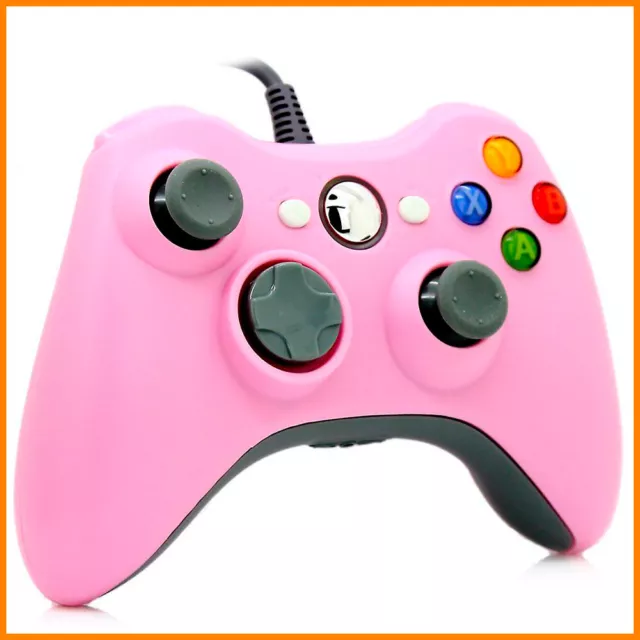 Mando Microsoft Xbox 360 Con Cable Color Rosa USB Wired Game Controller