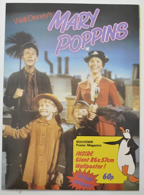 MARY POPPINS (1982rr) Original Cinema Souvenir Poster Magazine - Walt Disney