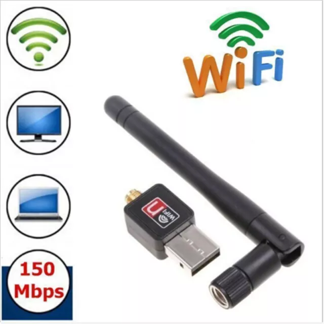 150M USB WiFi Wireless Adapter LAN w/Antenna Raspberry Pi2 B+ralink rt5370Chi..x