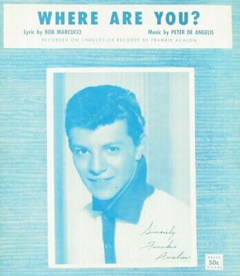 Why Feuille Musique Frankie Avalon 1950's Ado Idol Piano Voix Guitare 1959 Rétro 