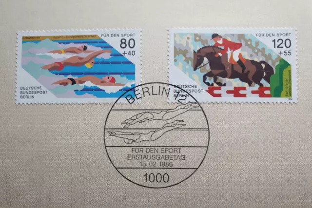 ERSTTAGSBLATT Berlin 1986 ETB Nr. 2 "Für den Sport 1986" mit Ersttagsstempel 2