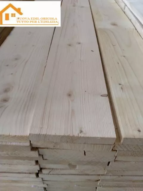 tavola legno abete essiccato grezzo carpenteria cm 2,5X 5/10/15 x mt 2 tettoia
