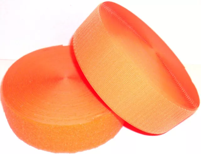 Hqg, 2"/50Mm, Fluorescent Orange, Sew On Hook & Loop Fastener, Choose Length