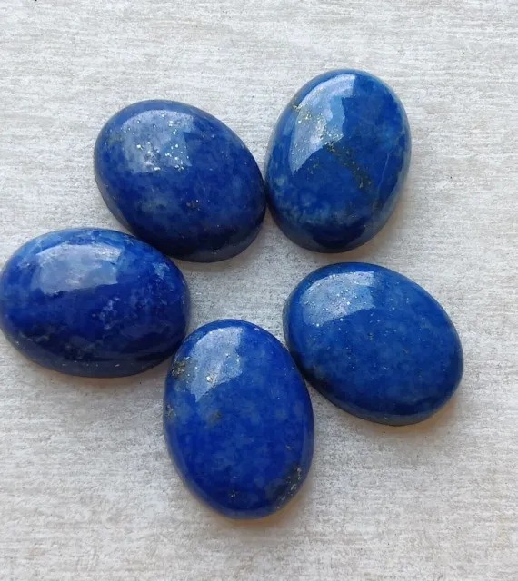 Natural Lapis Lazuli Cabochon Oval Shaped Loose Gemstone Flat Back Wholesale Lot