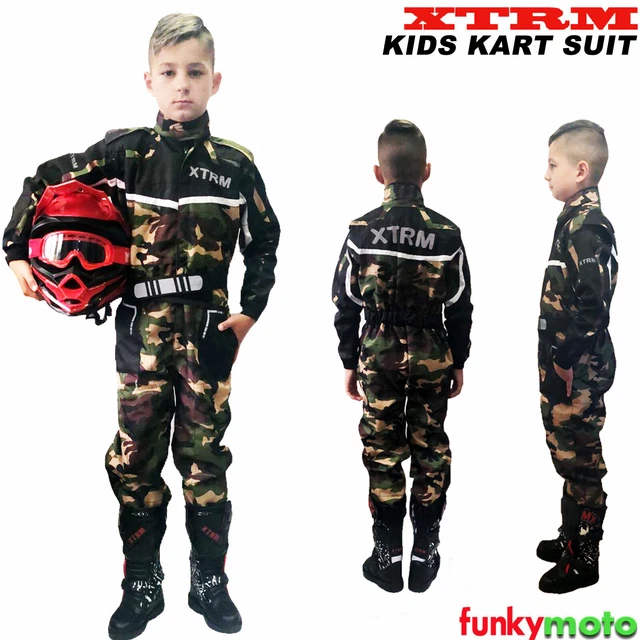 Kart Jeunesse Xtrm Enfant Combinaison De Go-Karting 1Pièce Combinaison Camo Ver