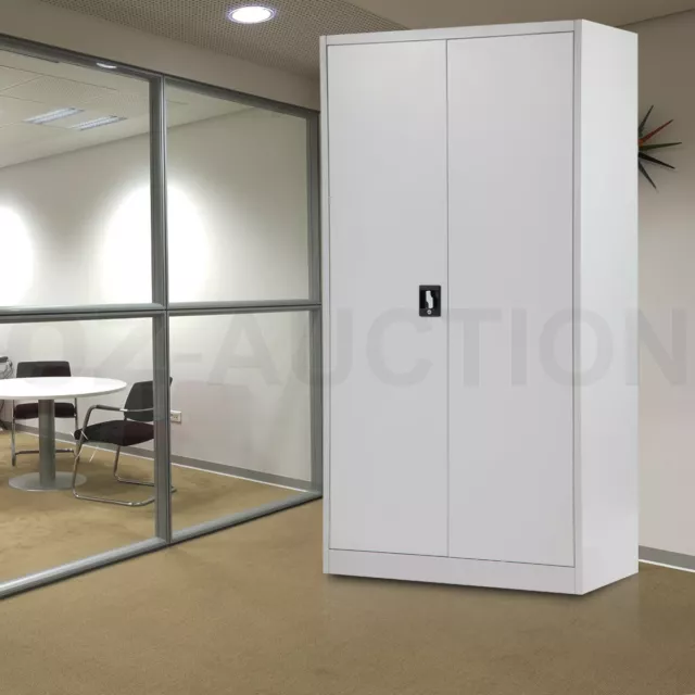 180cm Storage Cabinet Steel Stationary Cupboard Filing File Metal Locker Office