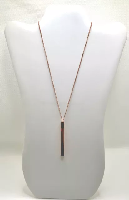Vintage Charming Charlie Chain and Metal Bar Pendant necklace with 9” Chain Drop