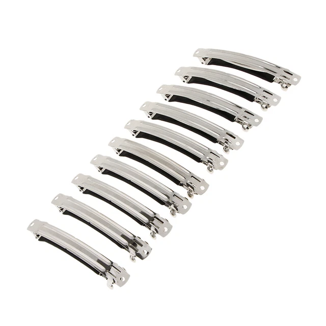 10 Stück DIY Haarspangen Silber Blank Französisch Haarspange Metall Federclip