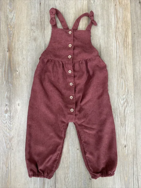 Baby Girls Tu Needle Cord Corduroy Dungarees with Bow Detail 12 - 18 Months