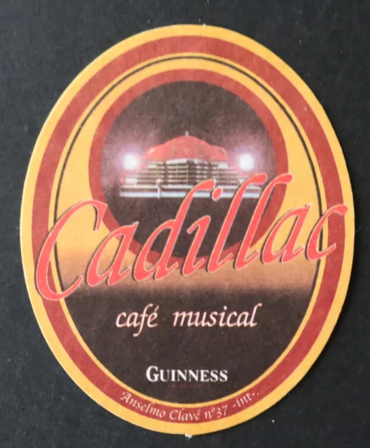 Sous-bock merry GUINNESS Cadillac Café Musical San Antonio beermat coaster 22