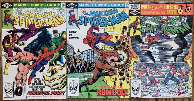 Lot- 3 The Amazing Spider-Man Comics (Marvel,1981) #214, 221, 222 Bronze Age ~
