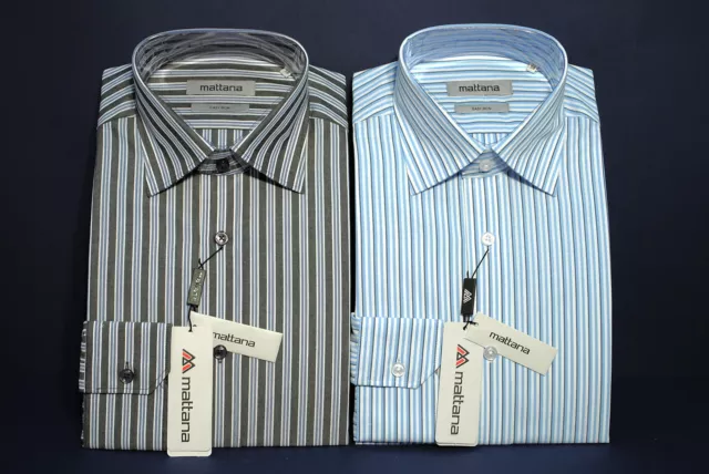 Camicia Uomo Classica Misura Collo 41 Tessuto Puro Cotone Facile Stiro Due Capi